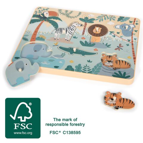 small foot Steckpuzzle mit Safari-Sound